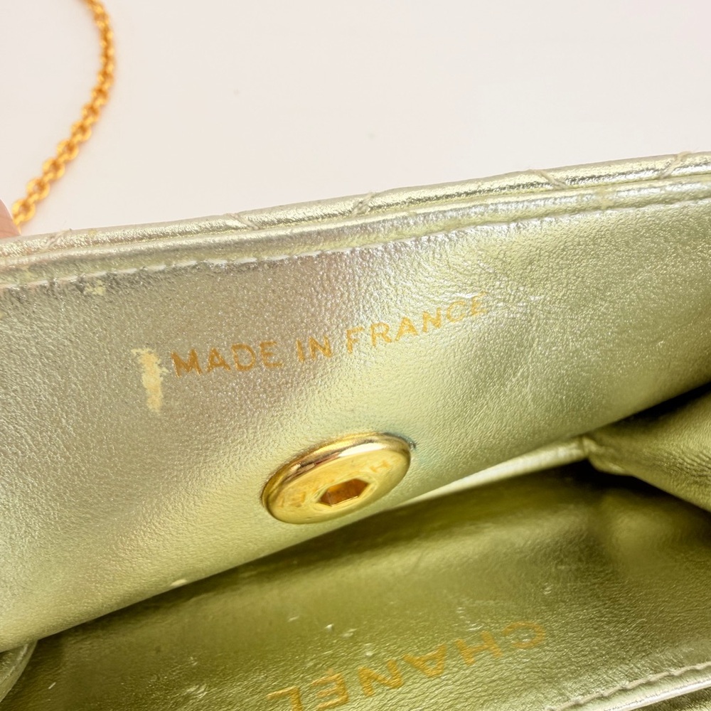 Chanel Vintage Metallic Quilted Mini Lambskin Flap Bag - Picture 13 of 15